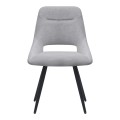 Firenze Megapap fabric dining chair in grey color with black metal legs 51x60x81cm.