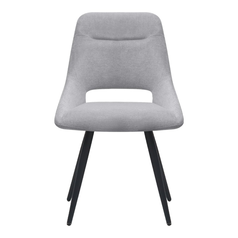 Firenze Megapap fabric dining chair in grey color with black metal legs 51x60x81cm.