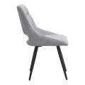 Firenze Megapap fabric dining chair in grey color with black metal legs 51x60x81cm.