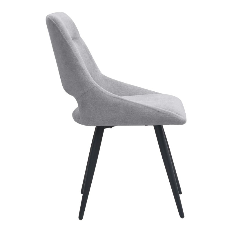 Firenze Megapap fabric dining chair in grey color with black metal legs 51x60x81cm.