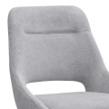 Firenze Megapap fabric dining chair in grey color with black metal legs 51x60x81cm.