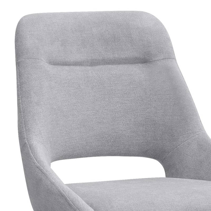 Firenze Megapap fabric dining chair in grey color with black metal legs 51x60x81cm.