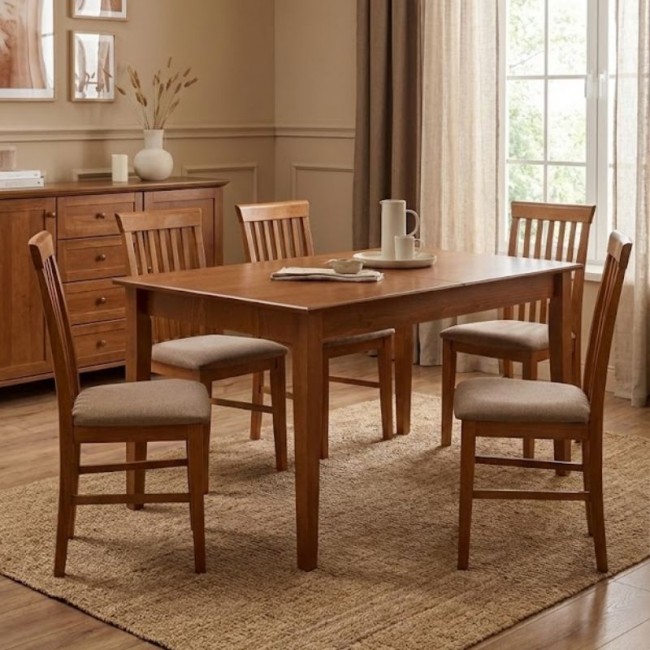 Francis Megapap dining chair in solid beech wood walnut color 48x42x96cm.