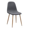 Iris Megapap fabric dining chair in grey color with oak metal leg 43x50x85cm.