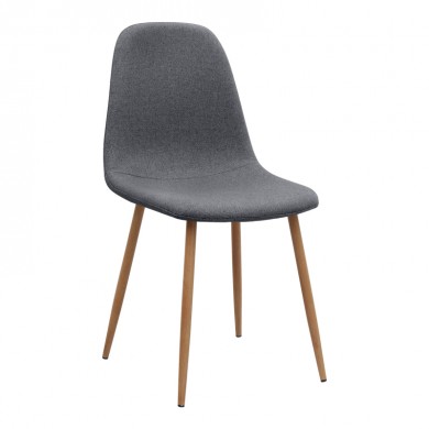 Iris Megapap fabric dining chair in grey color with oak metal leg 43x50x85cm.