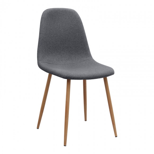 Iris Megapap fabric dining chair in grey color with oak metal leg 43x50x85cm.