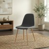Iris Megapap fabric dining chair in grey color with oak metal leg 43x50x85cm.