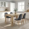 Iris Megapap fabric dining chair in grey color with oak metal leg 43x50x85cm.