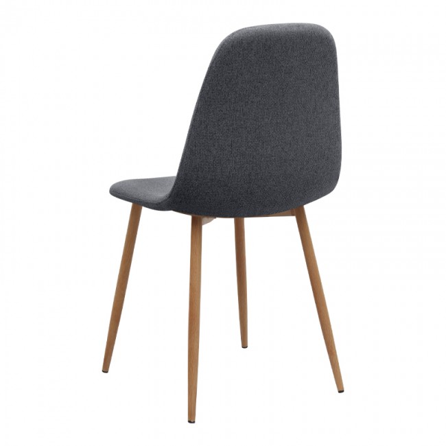 Iris Megapap fabric dining chair in grey color with oak metal leg 43x50x85cm.