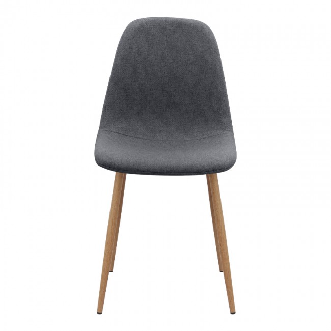 Iris Megapap fabric dining chair in grey color with oak metal leg 43x50x85cm.