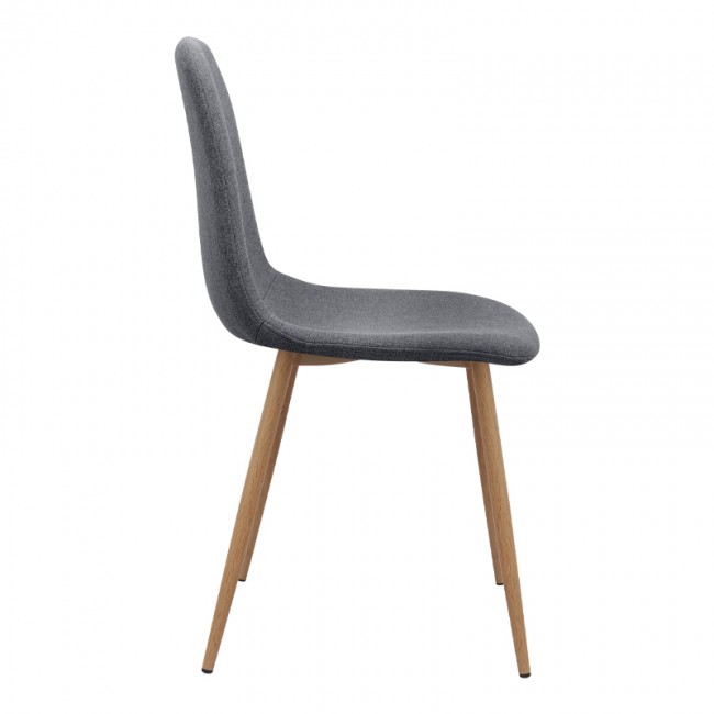 Iris Megapap fabric dining chair in grey color with oak metal leg 43x50x85cm.