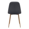Iris Megapap fabric dining chair in grey color with oak metal leg 43x50x85cm.