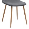Iris Megapap fabric dining chair in grey color with oak metal leg 43x50x85cm.