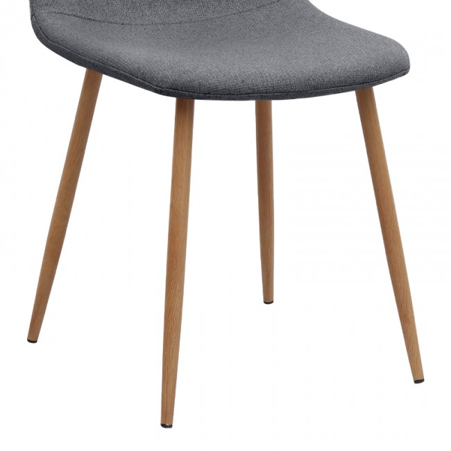 Iris Megapap fabric dining chair in grey color with oak metal leg 43x50x85cm.