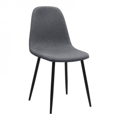 Iris Megapap fabric dining chair in grey color with black metal leg 43x50x85cm.
