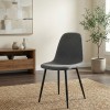 Iris Megapap fabric dining chair in grey color with black metal leg 43x50x85cm.