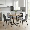 Iris Megapap fabric dining chair in grey color with black metal leg 43x50x85cm.