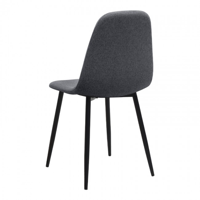 Iris Megapap fabric dining chair in grey color with black metal leg 43x50x85cm.