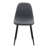 Iris Megapap fabric dining chair in grey color with black metal leg 43x50x85cm.