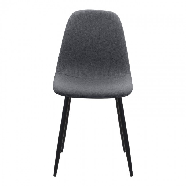 Iris Megapap fabric dining chair in grey color with black metal leg 43x50x85cm.