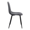 Iris Megapap fabric dining chair in grey color with black metal leg 43x50x85cm.