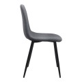 Iris Megapap fabric dining chair in grey color with black metal leg 43x50x85cm.