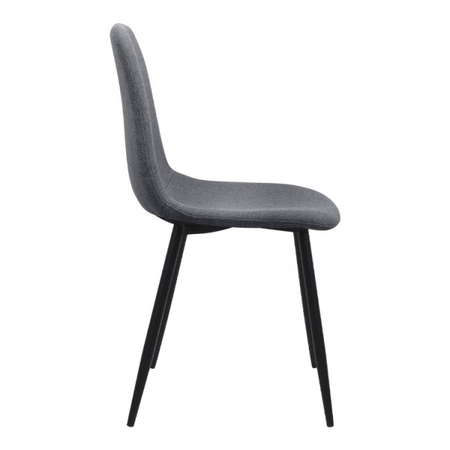 Iris Megapap fabric dining chair in grey color with black metal leg 43x50x85cm.