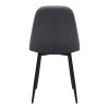 Iris Megapap fabric dining chair in grey color with black metal leg 43x50x85cm.