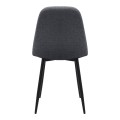 Iris Megapap fabric dining chair in grey color with black metal leg 43x50x85cm.