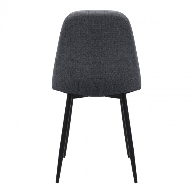 Iris Megapap fabric dining chair in grey color with black metal leg 43x50x85cm.