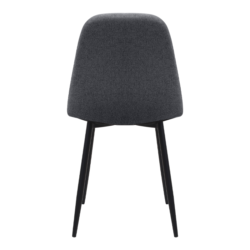Iris Megapap fabric dining chair in grey color with black metal leg 43x50x85cm.