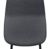 Iris Megapap fabric dining chair in grey color with black metal leg 43x50x85cm.