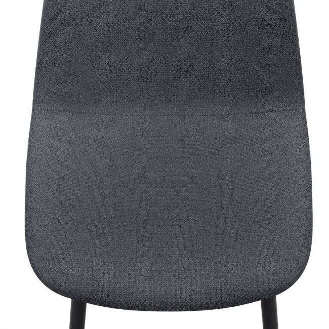 Iris Megapap fabric dining chair in grey color with black metal leg 43x50x85cm.