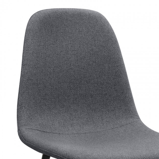 Iris Megapap fabric dining chair in grey color with black metal leg 43x50x85cm.