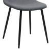 Iris Megapap fabric dining chair in grey color with black metal leg 43x50x85cm.