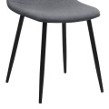 Iris Megapap fabric dining chair in grey color with black metal leg 43x50x85cm.