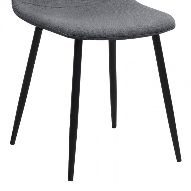 Iris Megapap fabric dining chair in grey color with black metal leg 43x50x85cm.