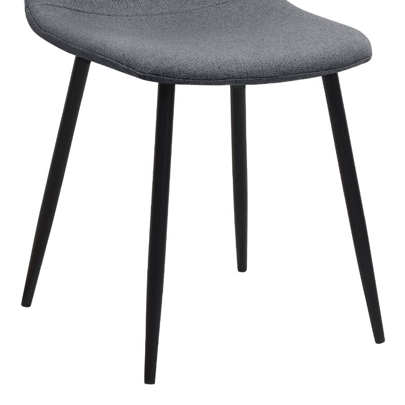 Iris Megapap fabric dining chair in grey color with black metal leg 43x50x85cm.