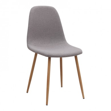 Iris Megapap fabric dining chair in beige color with oak metal leg 43x50x85cm.