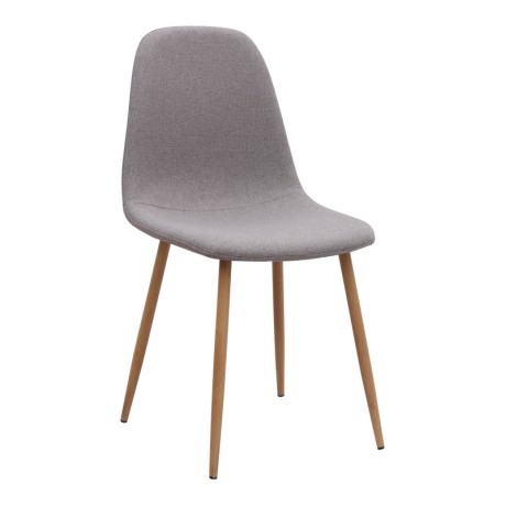 Iris Megapap fabric dining chair in beige color with oak metal leg 43x50x85cm.