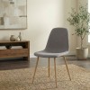 Iris Megapap fabric dining chair in beige color with oak metal leg 43x50x85cm.