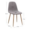 Iris Megapap fabric dining chair in beige color with oak metal leg 43x50x85cm.