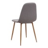 Iris Megapap fabric dining chair in beige color with oak metal leg 43x50x85cm.