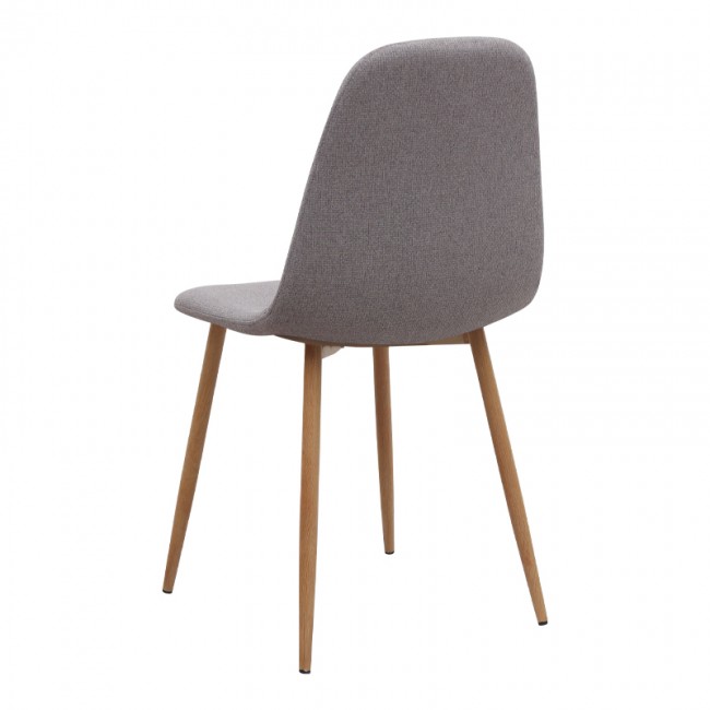 Iris Megapap fabric dining chair in beige color with oak metal leg 43x50x85cm.