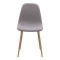 Iris Megapap fabric dining chair in beige color with oak metal leg 43x50x85cm.