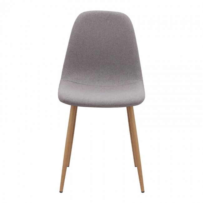 Iris Megapap fabric dining chair in beige color with oak metal leg 43x50x85cm.
