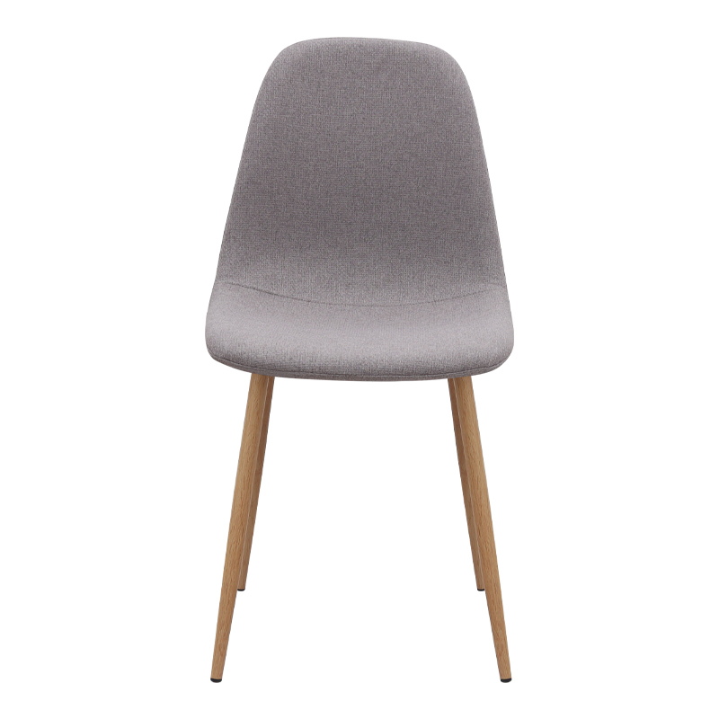 Iris Megapap fabric dining chair in beige color with oak metal leg 43x50x85cm.