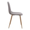 Iris Megapap fabric dining chair in beige color with oak metal leg 43x50x85cm.