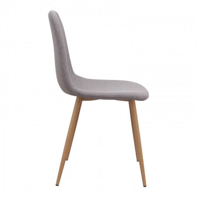 Iris Megapap fabric dining chair in beige color with oak metal leg 43x50x85cm.