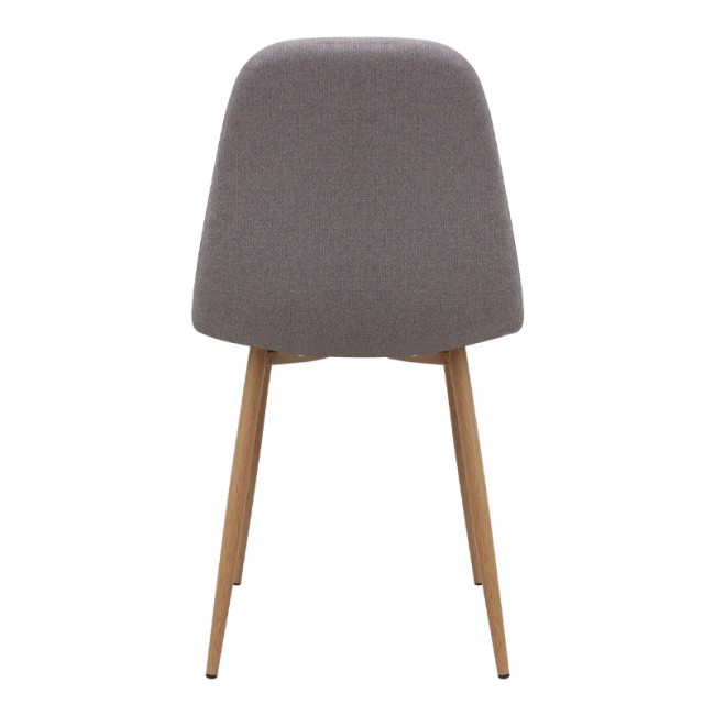 Iris Megapap fabric dining chair in beige color with oak metal leg 43x50x85cm.